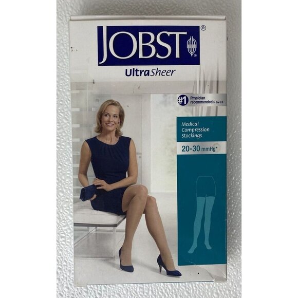 Jobst 20-30mmHg Ultra Sheer Thigh High Medical Compression Pair (2) Stockings M